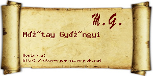 Mátay Gyöngyi névjegykártya