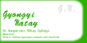gyongyi matay business card