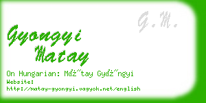 gyongyi matay business card